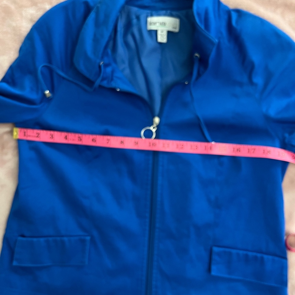 Lana Lee Women’s Royal Blue Cotton 3/4 Sleeve lined Zip up jacket Jacket 8P - Picture 9 of 9